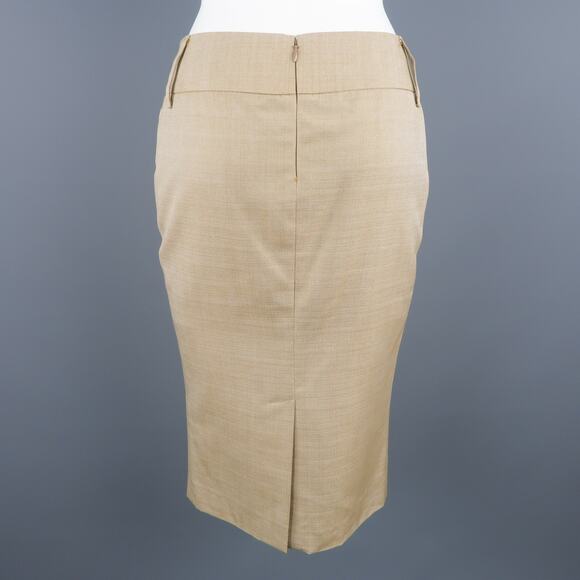 DOLCE & GABBANA Size 2 Beige Silk Pencil Skirt - Picture 5 of 9